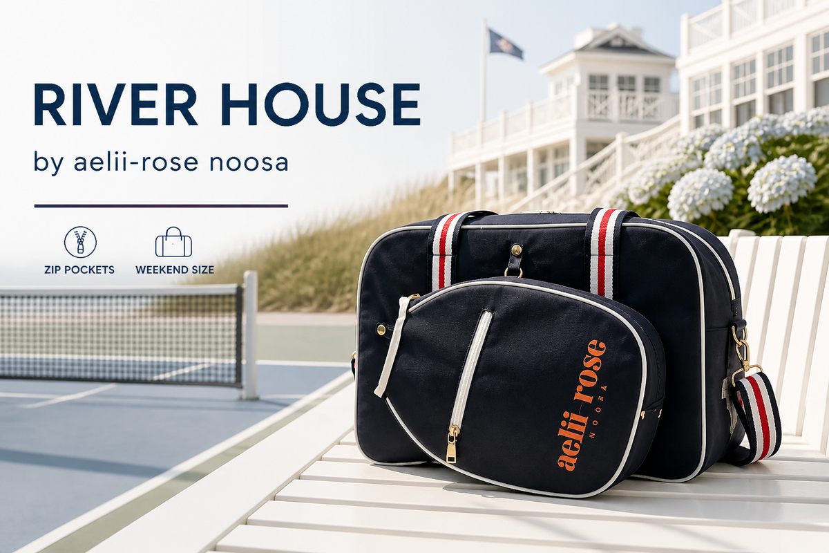 The River House Pickleball Tote by Aelii-Rose Noosa